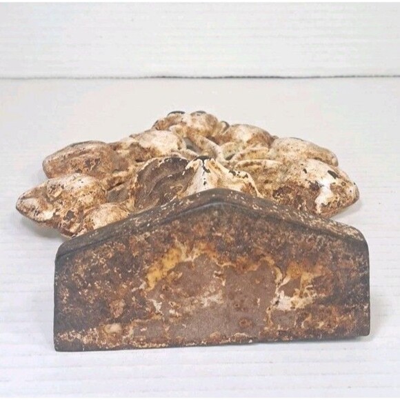 Antique 1920s Hubley John Wright Cast Iron Tulip Urn Door Stop #443 8"x7" Vtg - Picture 5 of 5